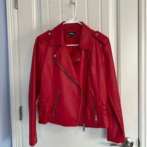 Project runway, red, leather jacket size medium fully lined